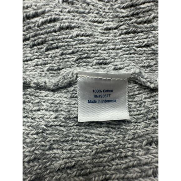 St. John’s Bay Petite Medium Women’s Gray Open Front Cottage Cardigan Sweater - Picture 6 of 10